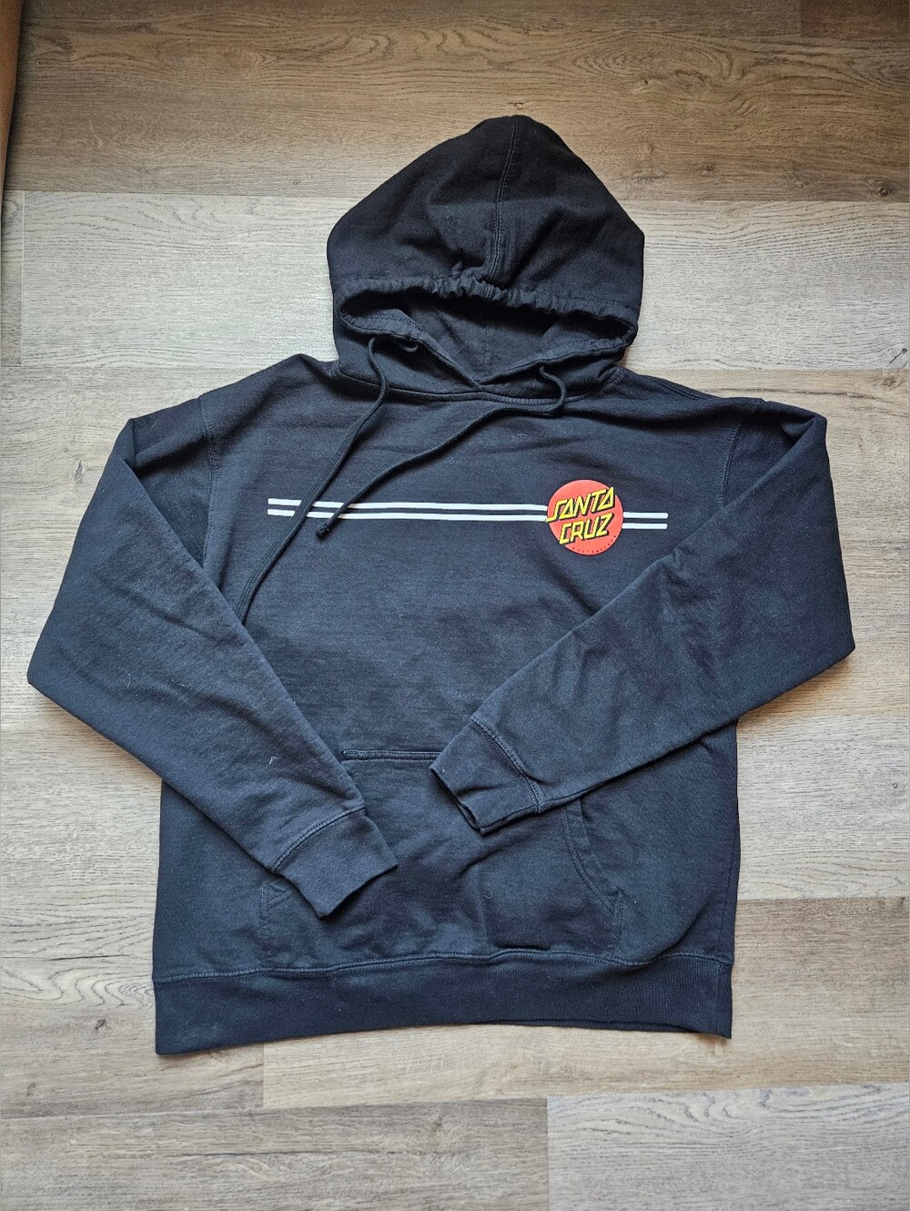 Santa Cruz Skateboards Black Hoodie with Red & Yellow Logo